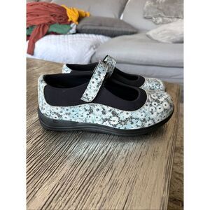 Drew Rose Mary Jane Ortho Shoes Blue Poppies sz 9WW